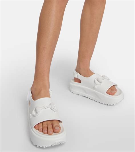 gucci white rubber sandal|Gucci rubber platform sandals.